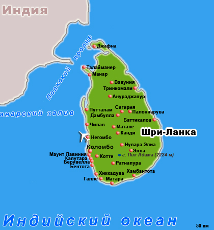 Карта Шрі-Ланки