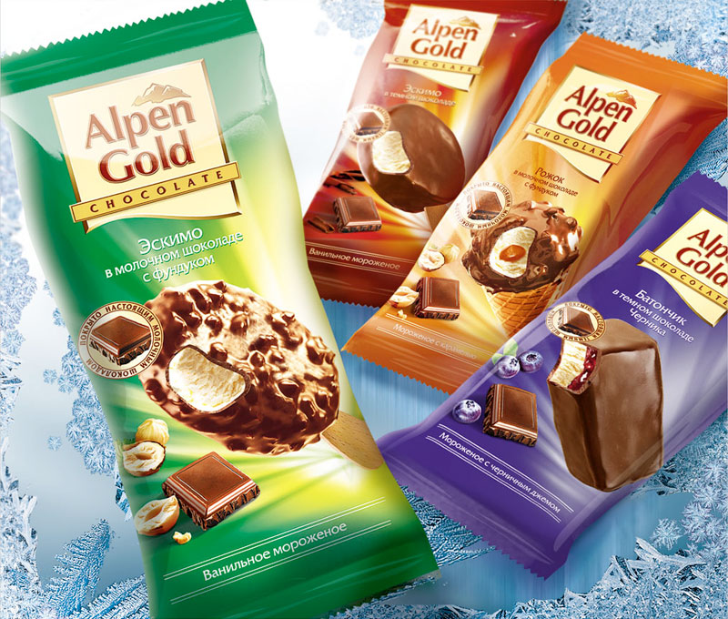 Агентство Soldis Communications упаковані морозиво Alpen Gold, новий продукт від компанії Kraft Foods